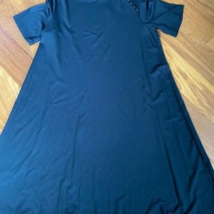 Loft black trapeze dress